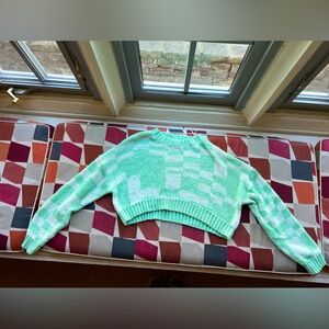 Cropped Knit Mint-Green Sweater from Altard State